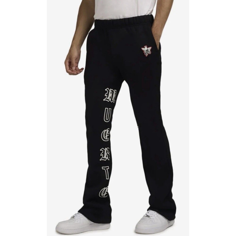 Hasta Muerte Men's Black Real Oe Fleece Pants Sweatpants Medium M New